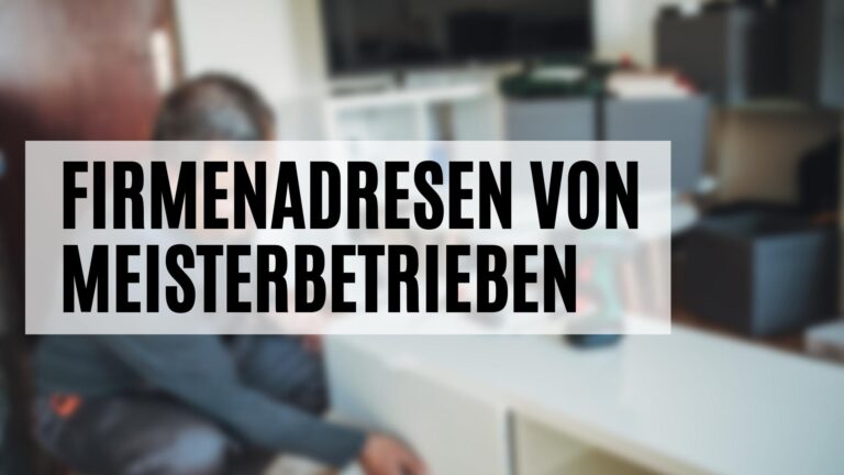Die Firmenadressen von Meisterbetrieben in Deutschland