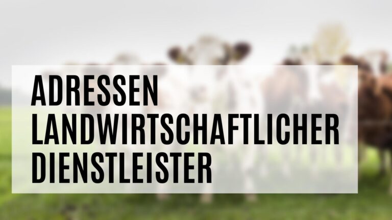 B2B Adressen landwirtschaftlicher Dienstleister für Deutschland