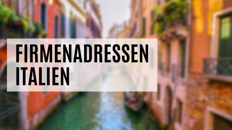 Die Firmenadressen Italien kaufen oder mieten