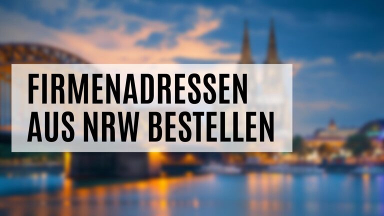 Die Firmenadressen NRW mit vielen Zusatzdaten