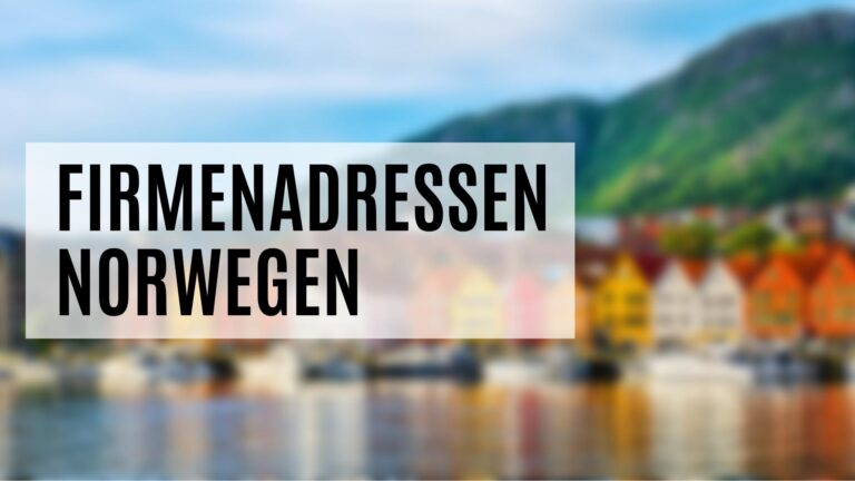 Die Firmenadressen Norwegen mit vielen Zusatzdaten