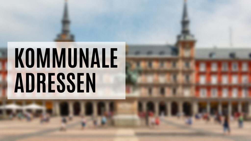 kommunale Adressen von Städten und Gemeinden